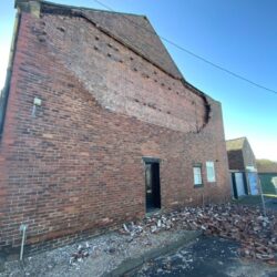 Gable end wall tie failure