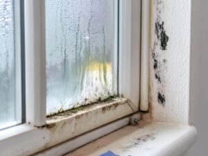 condensation droplets on window
