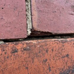 Signs of wall tie failure in County Durham, Cracks typically follow mortar joists at regular intervals