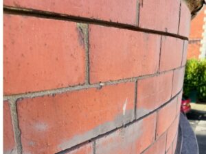 Slots in mortar joints to begin installing Heli Bar 